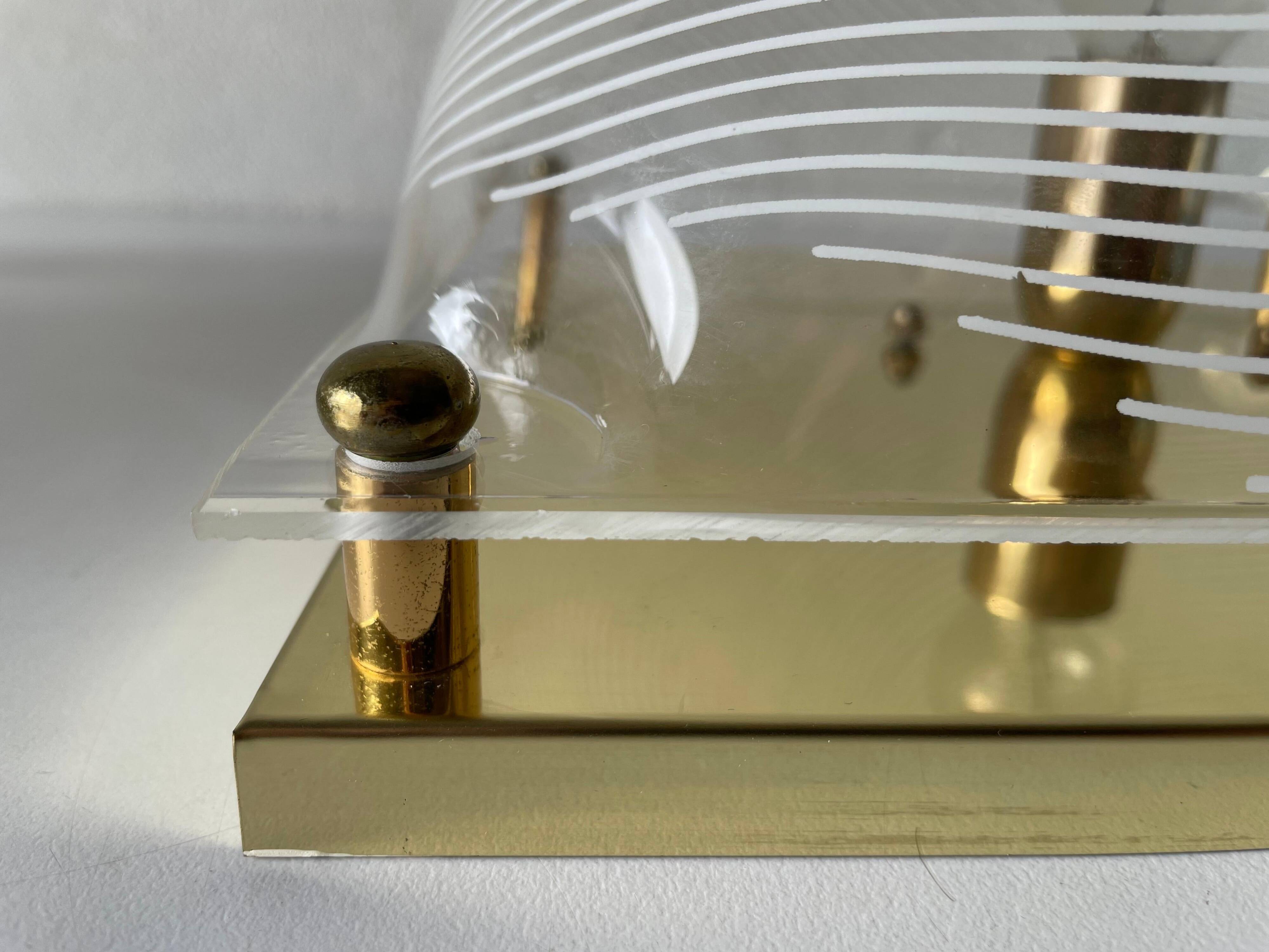 Pair of wall lights or flush mounts in plexiglass by Leola, 1970s, Germany.