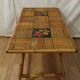 Audoux Minnet attribution rattan coffee table