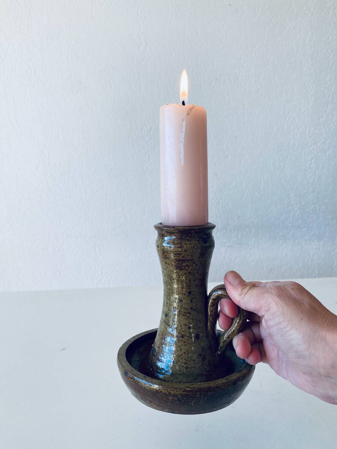 Stoneware candle holder