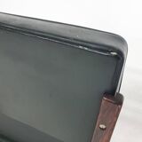 Set of 2 Topform dining chairs in black faux leather, The Netherlands 1950'
