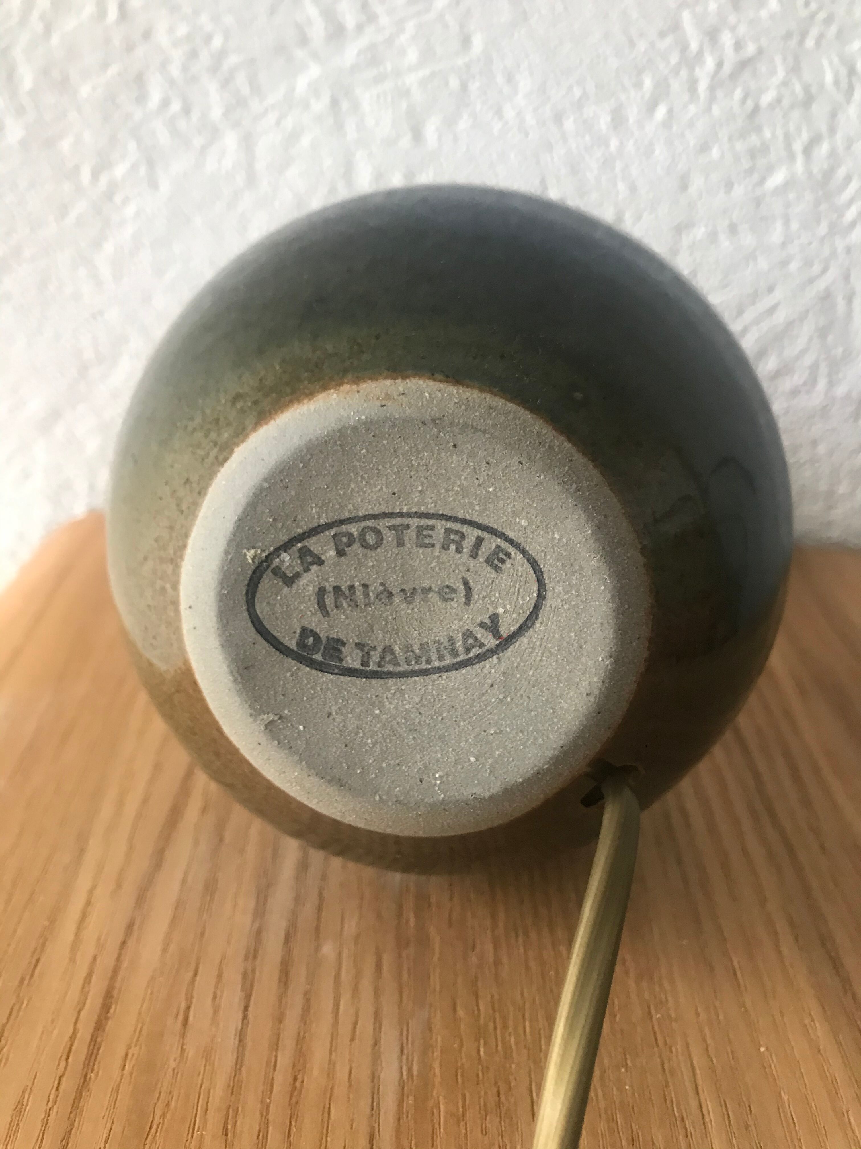 Enamelled sandstone lamp foot