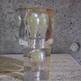Pair of Pierre Giraudon resin inclusions bulbs