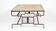 French handcrafted coffee table in travertine and wrought iron, 1920s.