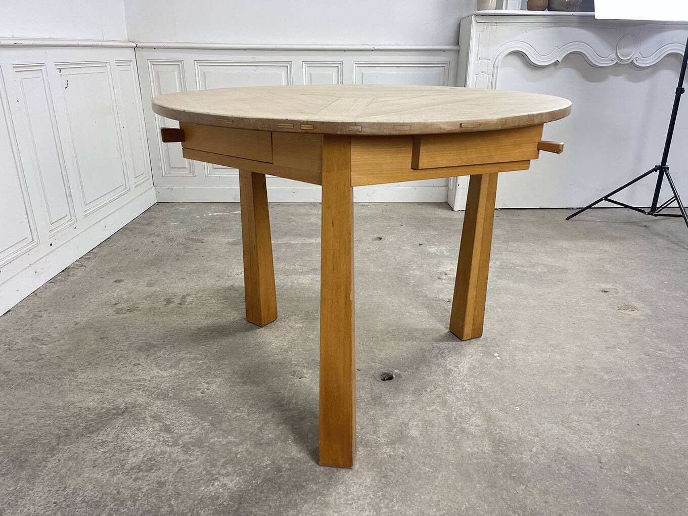 1960 tripod table in beech wood