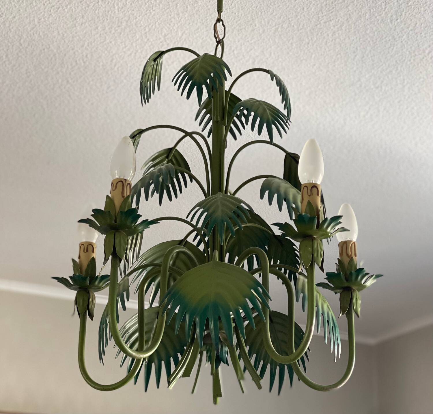 Tropical chandelier in sheet metal 1970.
