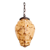 Art Deco suspension in marbled opaline, 1920s-30s