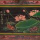 Antique oriental trunk with lotus flower paintings (c.1900) #11