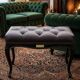 Neoclassical design stool Sibelius - Wenge and beech capitonné