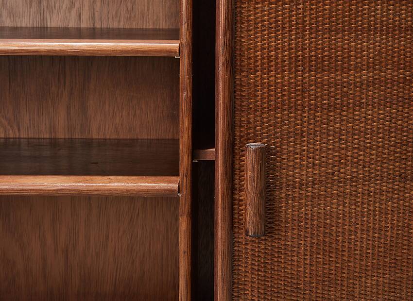 Modernist Rattan Cabinet Netherlands 1930s