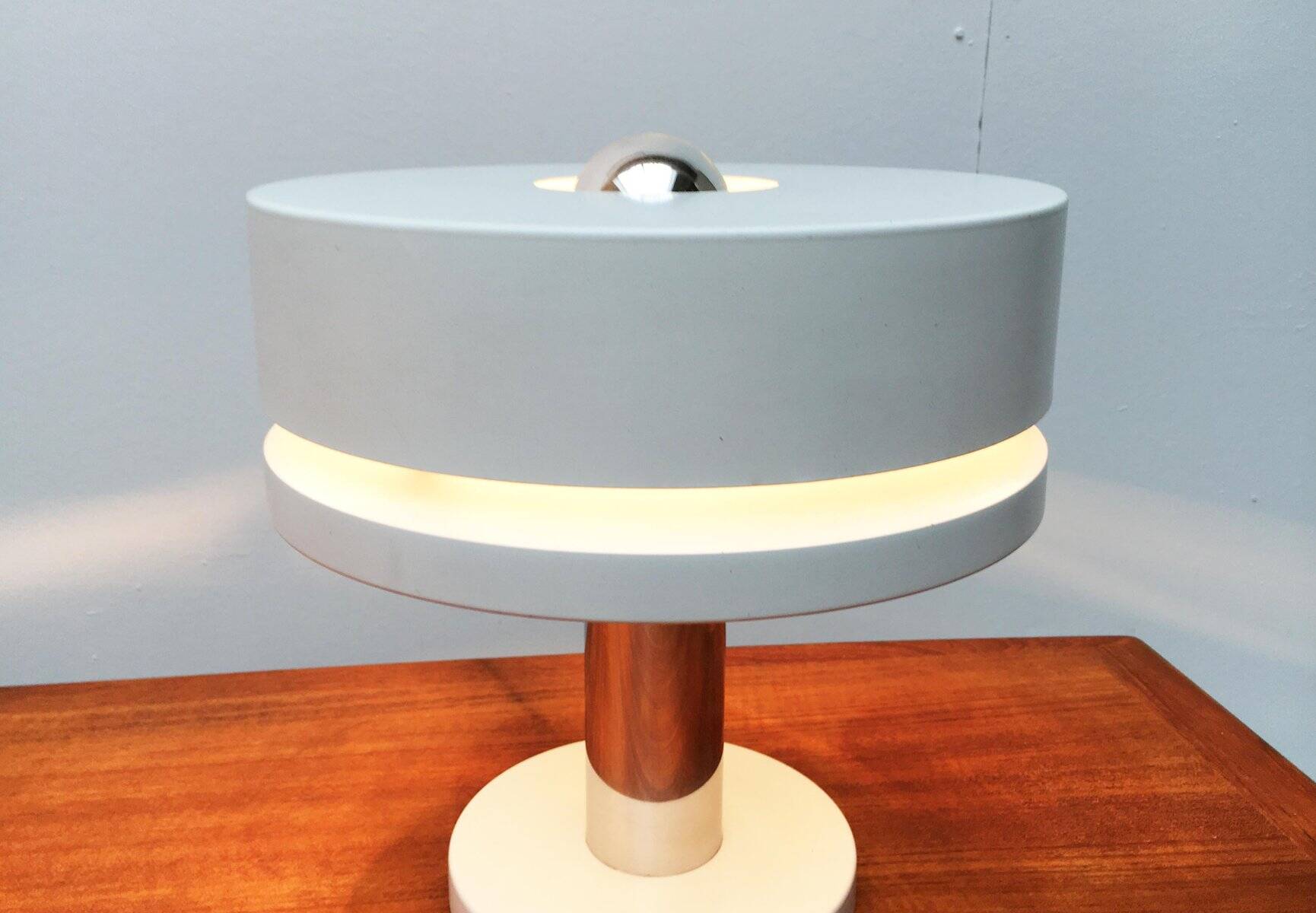 Minimalist table lamps from the German mid-century space age by Kaiser Idell / Kaiser Leuchten, 1960s, set of 2.