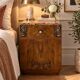 Ensemble coiffeuse 1930 Art Déco en Noyer avec dessus marbre et chevet