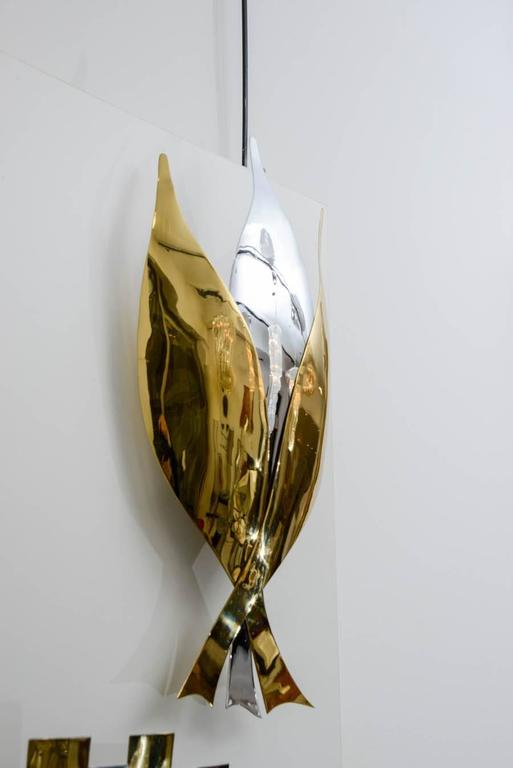 Applied brass by Henri Perrichaud single room around 1960