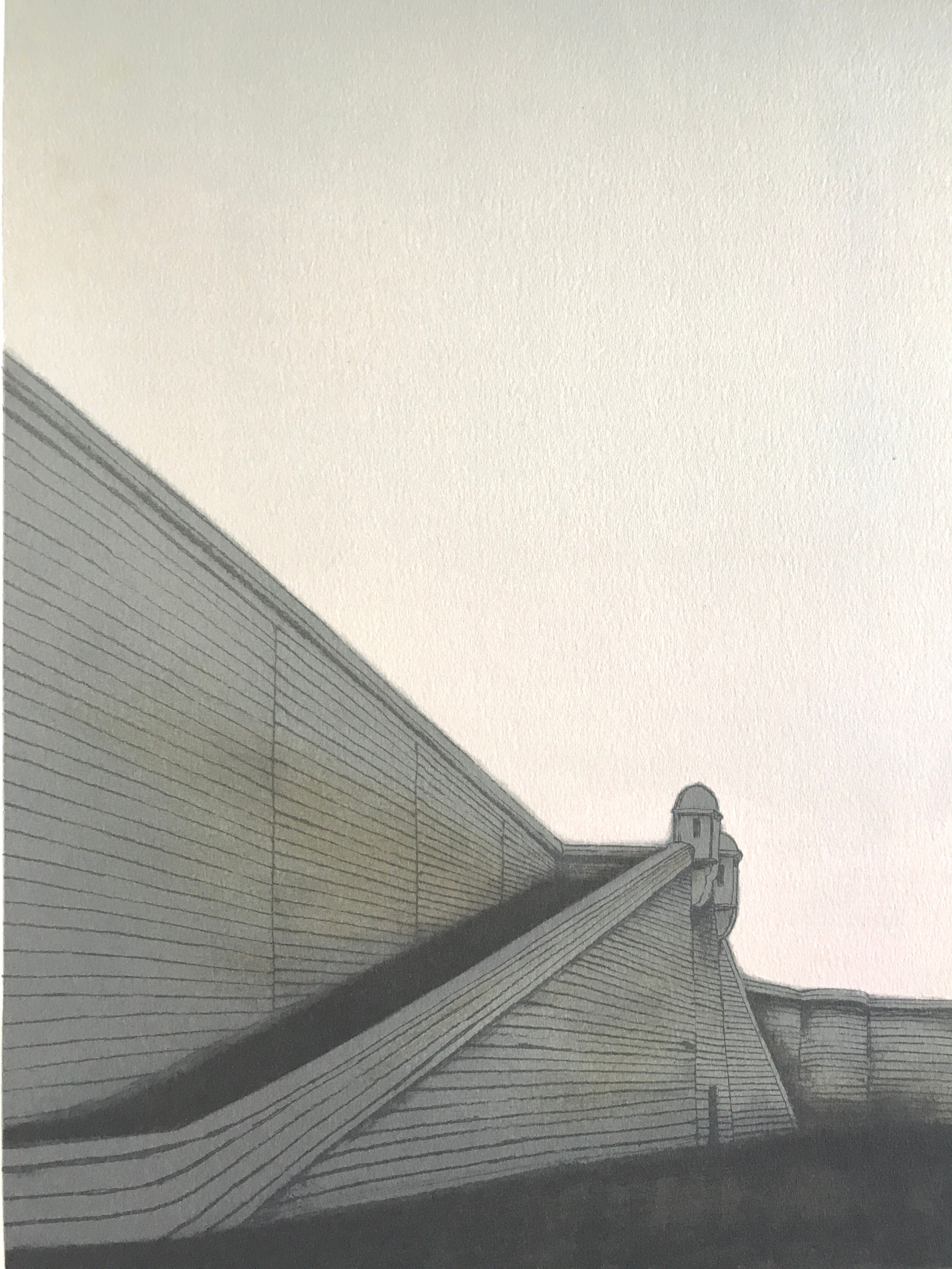 Original lithograph by Alain LE FOLL, Fortifications, 1978