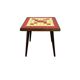 Table d'appoint vintage en bois avec plateau en céramique/carrelage