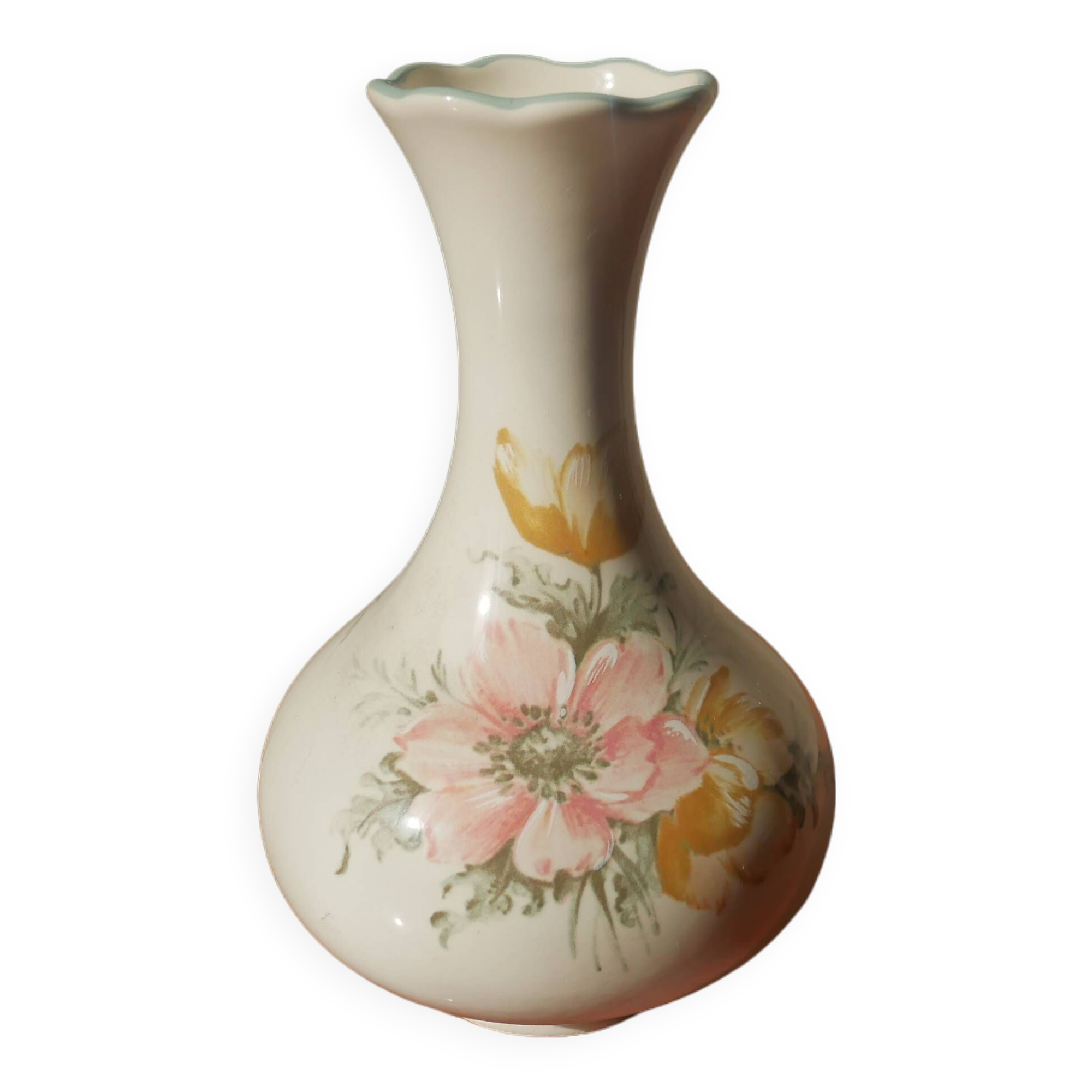 Saint Michael ceramic soliflore vase second hand alternative country decoration