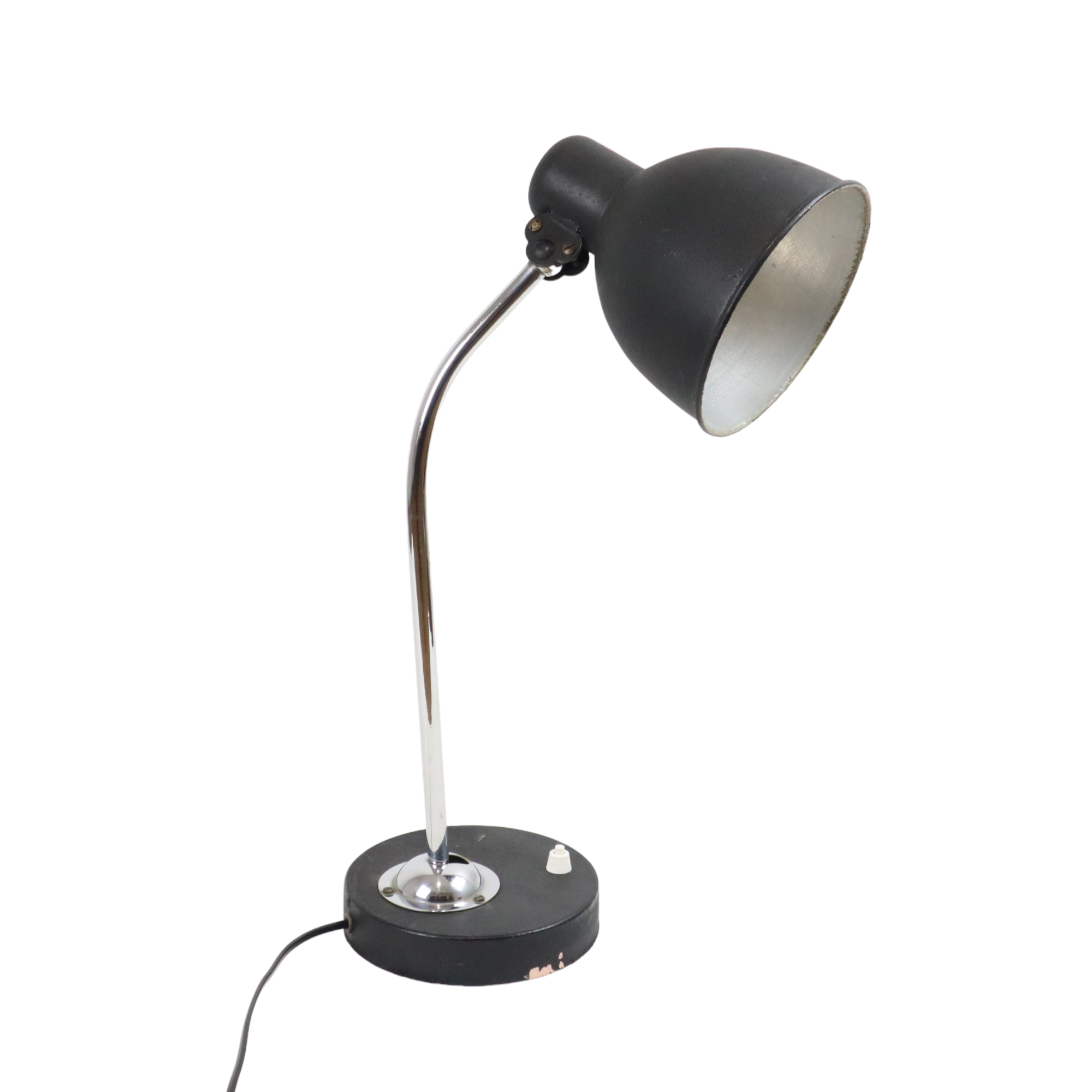 Desk lamp black industrial chrome metal ball joint bauhaus 47cm
