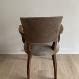 Bridge chair vintage grey velvet