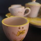 Hand decorated stoneware coffee service Sardinia Italy 20th century