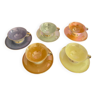 Service 5 tasses et sous tasses vintage