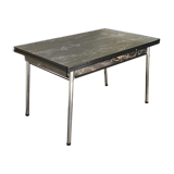 Extension table in Formica black marble year 60