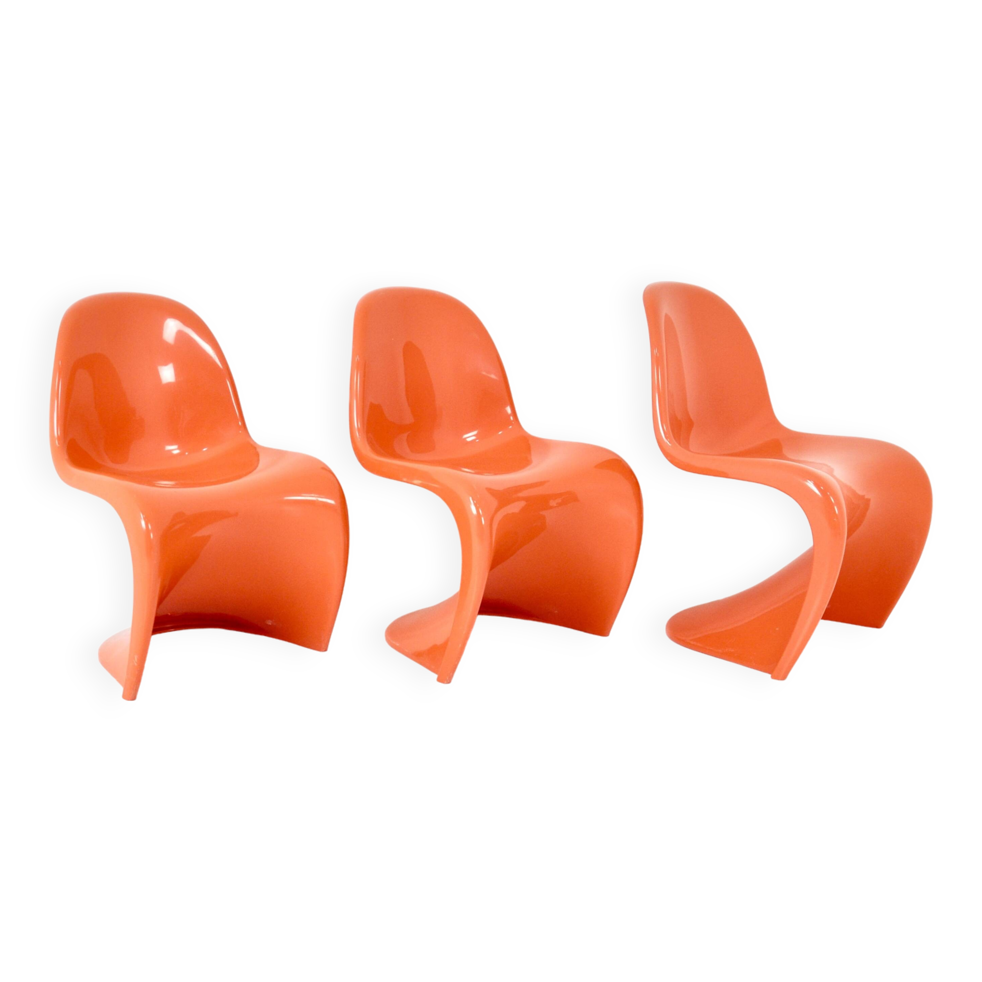 3 Panton chairs by Verner Panton for Herman Miller Felhbaum, 1970