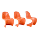 3 Panton chairs by Verner Panton for Herman Miller Felhbaum, 1970