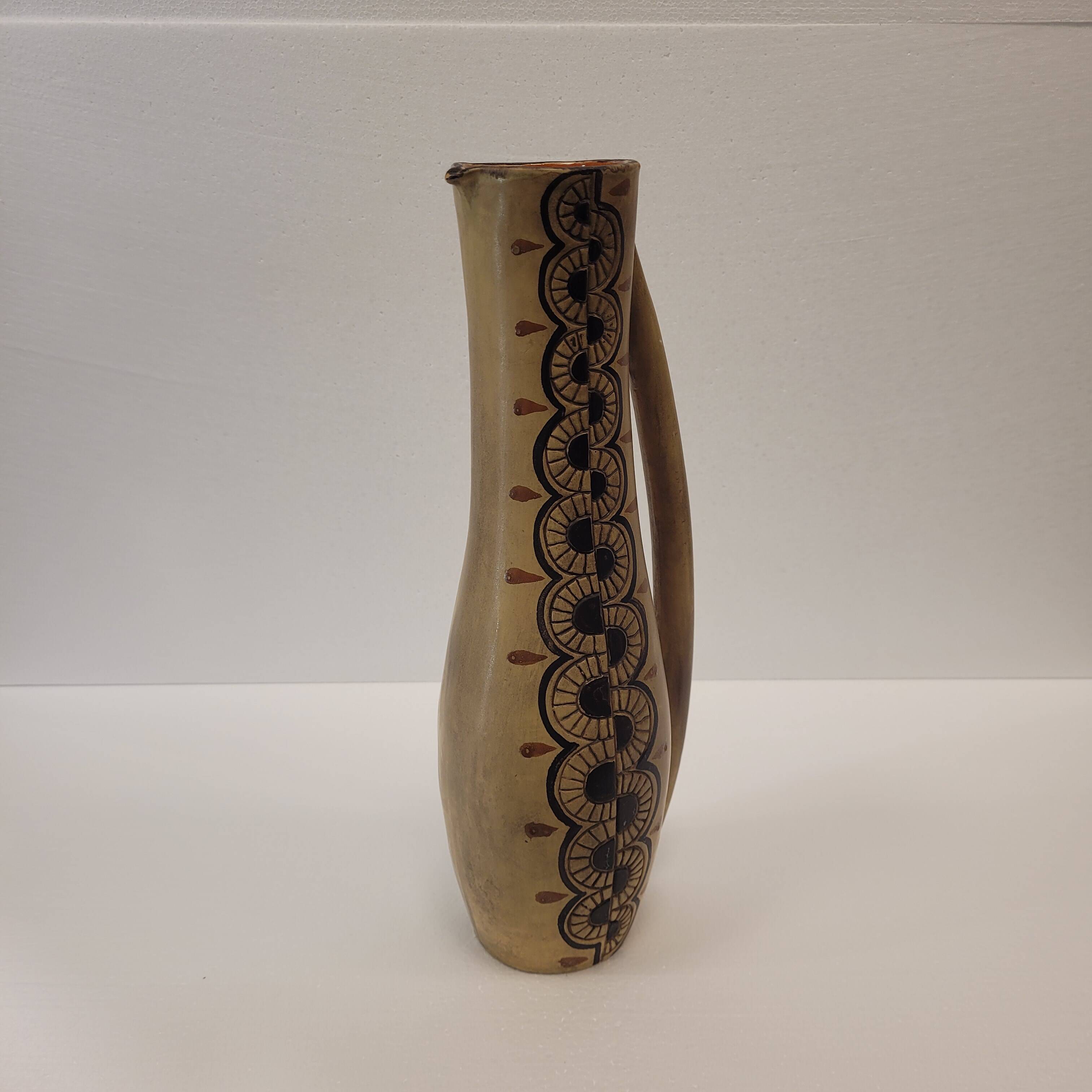 Jarrón / Jar in ceramic, Tribal style, 70's - France