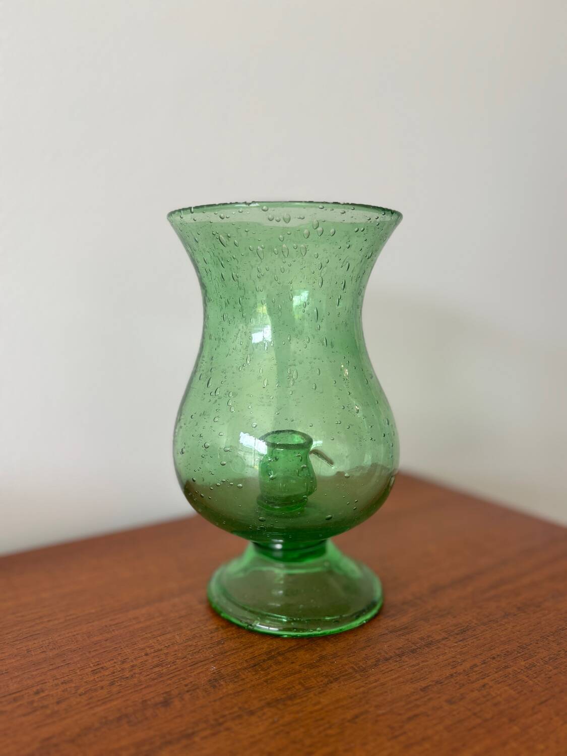 Vintage bubbled glass candle holder