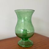 Vintage bubbled glass candle holder