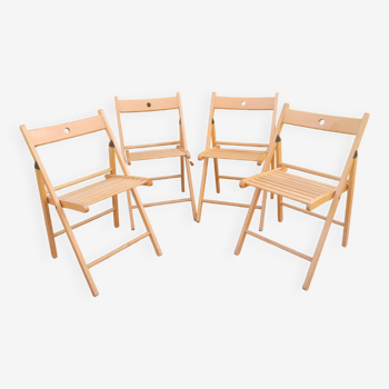 Serie de 4 chaises "vintage" pliantes