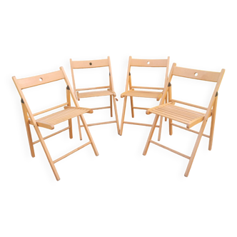 Serie de 4 chaises "vintage" pliantes