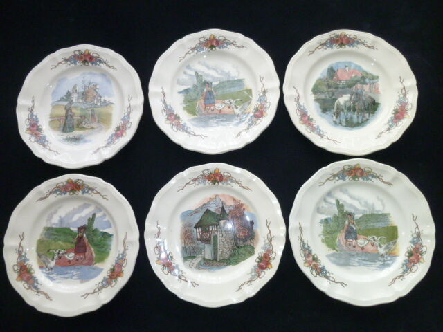 Set of 6 dessert plates in Sarreguemines model Obernai