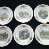 Set of 6 dessert plates in Sarreguemines model Obernai