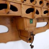 Kitchen shelf / Archelle in sherry wood with 18 drawers and coffee grinder