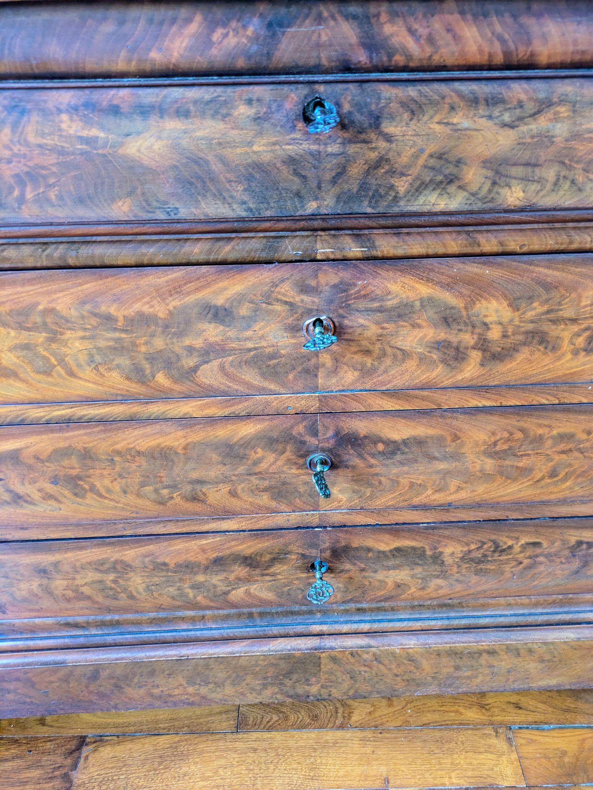 Commode bureau d'époque – Début XXᵉ siècle avec plateau en marbre
