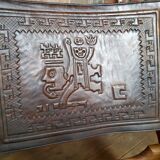 Vintage leather rocking chair by Angel Pazmino 1960