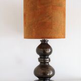 Italian Ceramic Table Lamp by Aldo Londi with Cork Lampshade, 1960