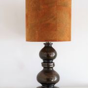 Italian Ceramic Table Lamp by Aldo Londi with Cork Lampshade, 1960