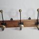 Portemanteau mural bistrot en laiton acier et bois vintage