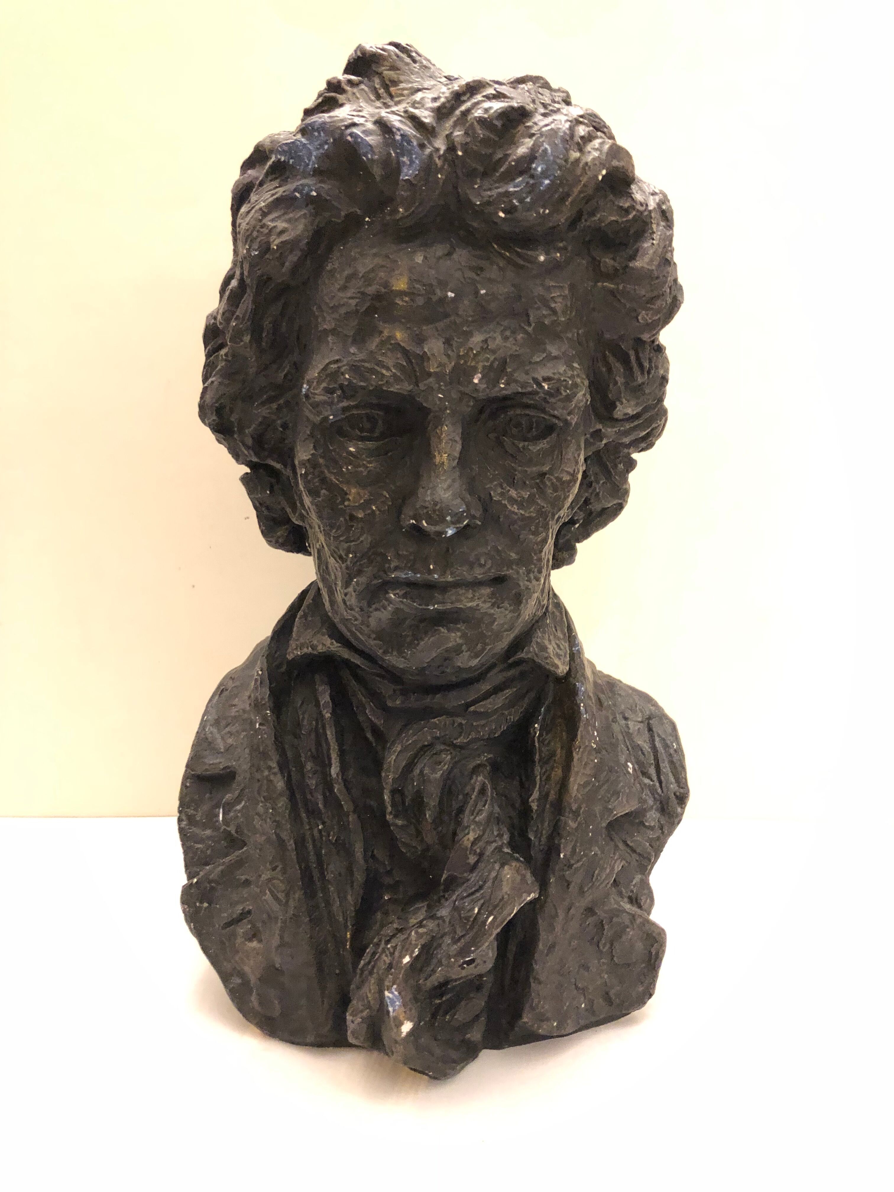 Plaster bust of Beethoven Sculpture by Schillaci Austin Prod in 1961