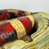 Wooden wall sculpture of Koi Carp, tribal India, mid-20th century.