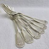 6 Ercuis Filet Chinon table forks in silver metal