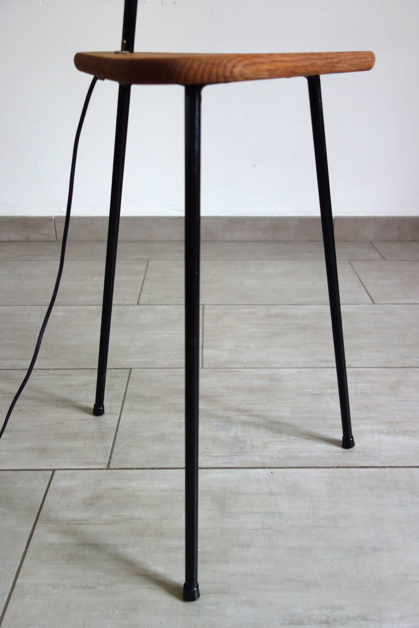 Tripod reading lamp in metal from the 50s/60s, France.