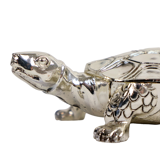 Metal tortoise silver box mini chest jewelery 17cm