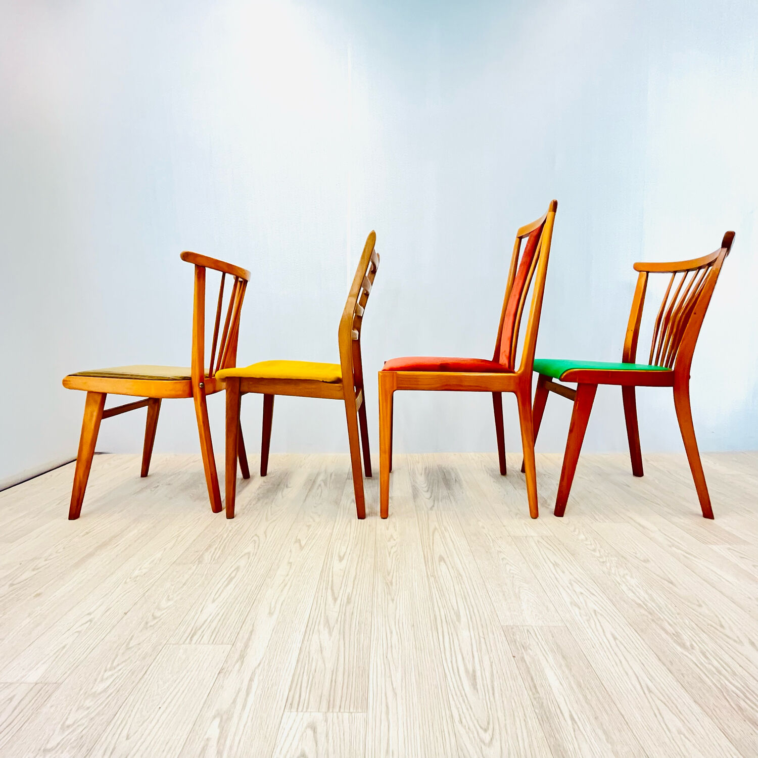 Four vintage dining chairs