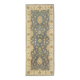 Grey Blue Runner Carpet Handwoven, Wool Handwoven Floral Carpet Rug