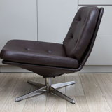 2 vintage club seats from the fifties in brown semi-leather