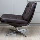 2 vintage club seats from the fifties in semi-leather brown