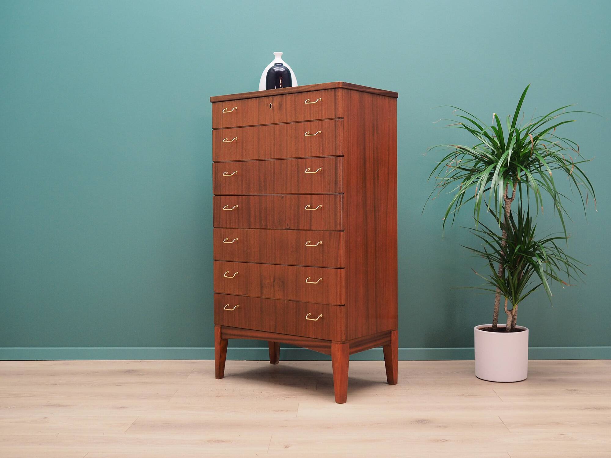 Mahogany chest of drawers, Scandinavian design, 1970s, production: Denmark