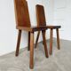 Paire de chaises brutaliste en chêne 1950